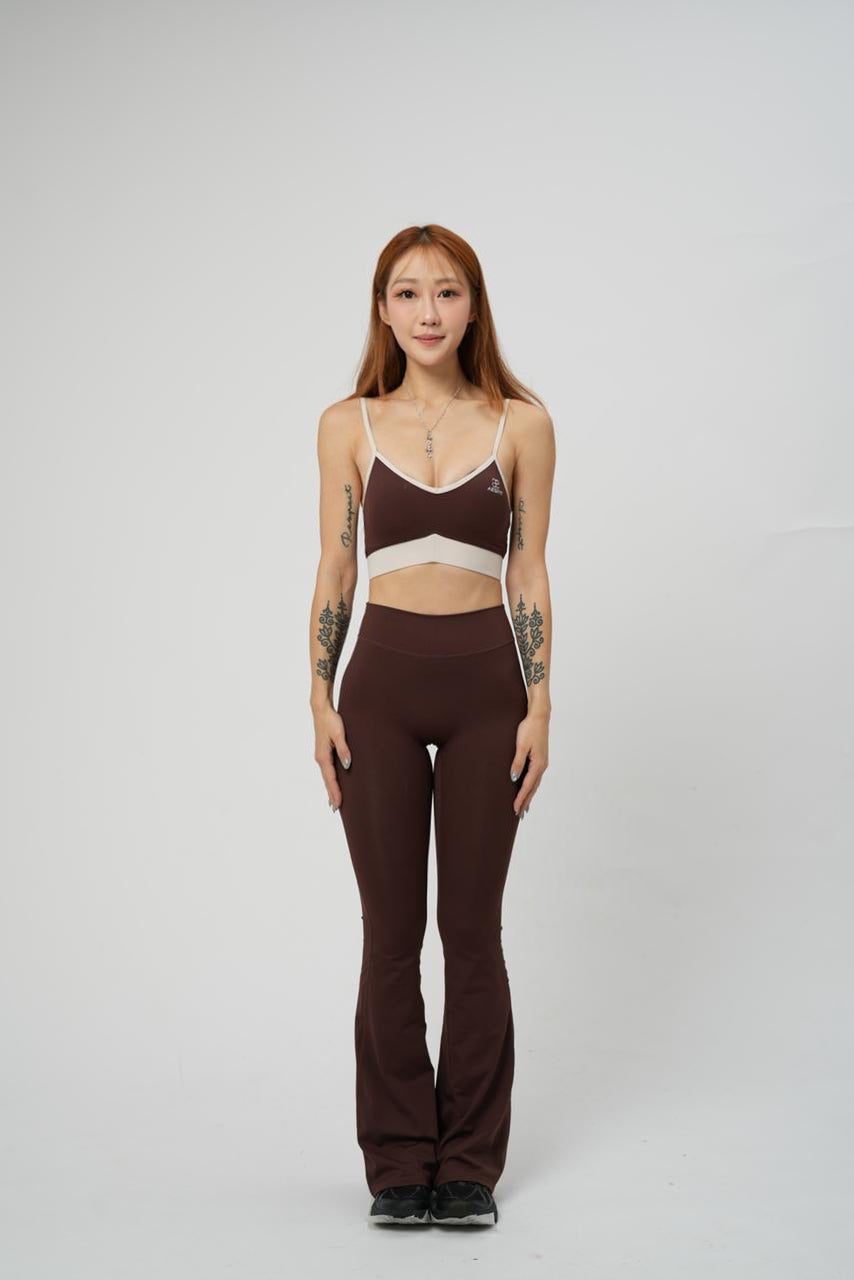 CHOCO-WHITE LINES TOP+BOOTCUT