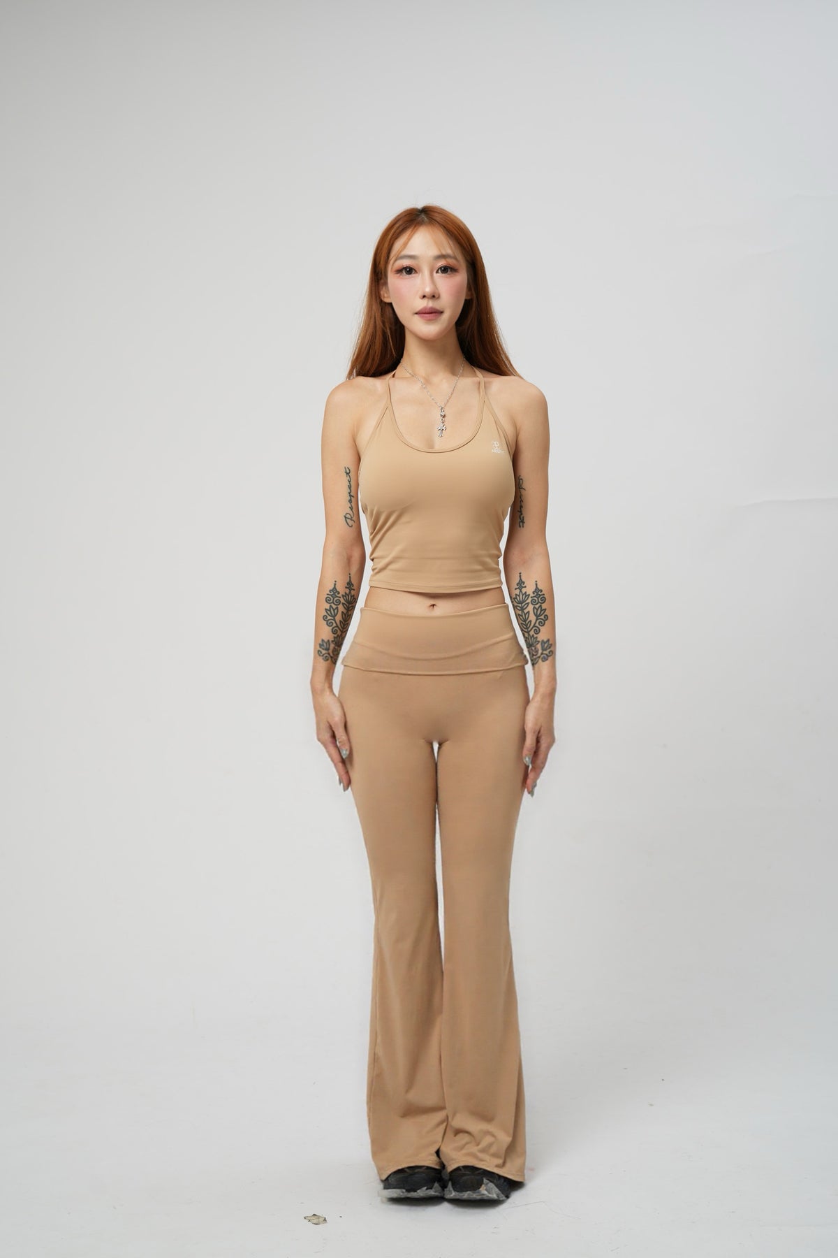 BACKLESS U-SHAPED LOW WAIST BOOTCUT LEGGINGS SET