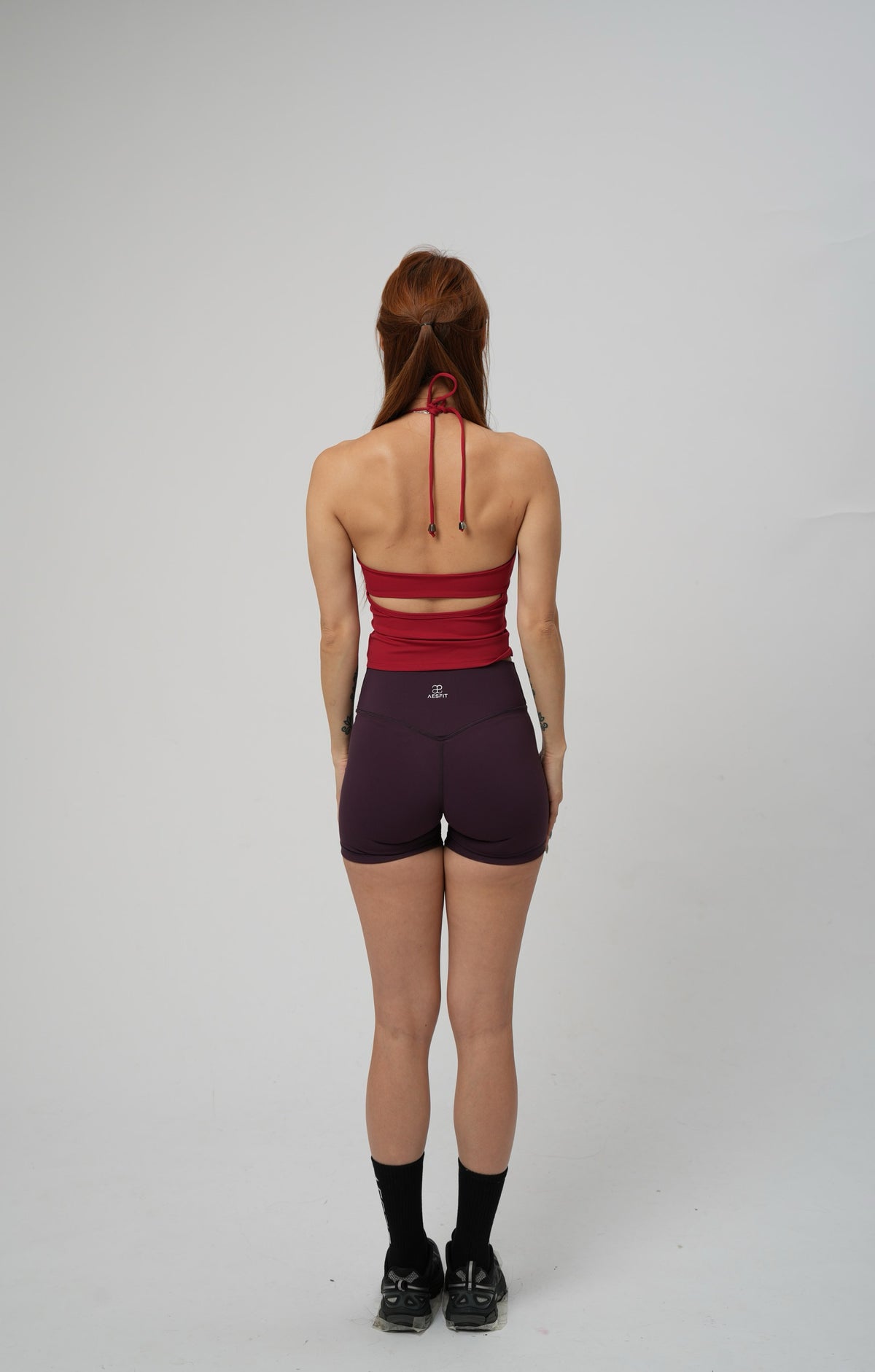 AERO OPEN BACK HALTER TECH TOP (RED)