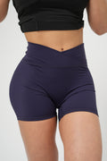 MIDNIGHT NAVY CROSS-WAIST SHORTS