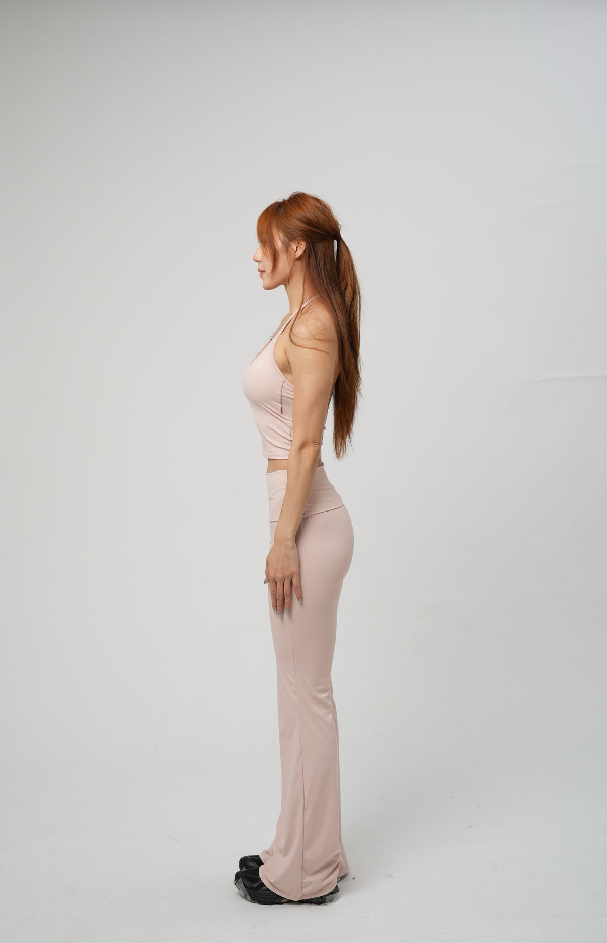BACKLESS U-SHAPED LOW WAIST BOOTCUT LEGGINGS SET