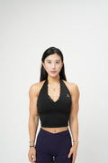 LACE HALTER TOP (black)
