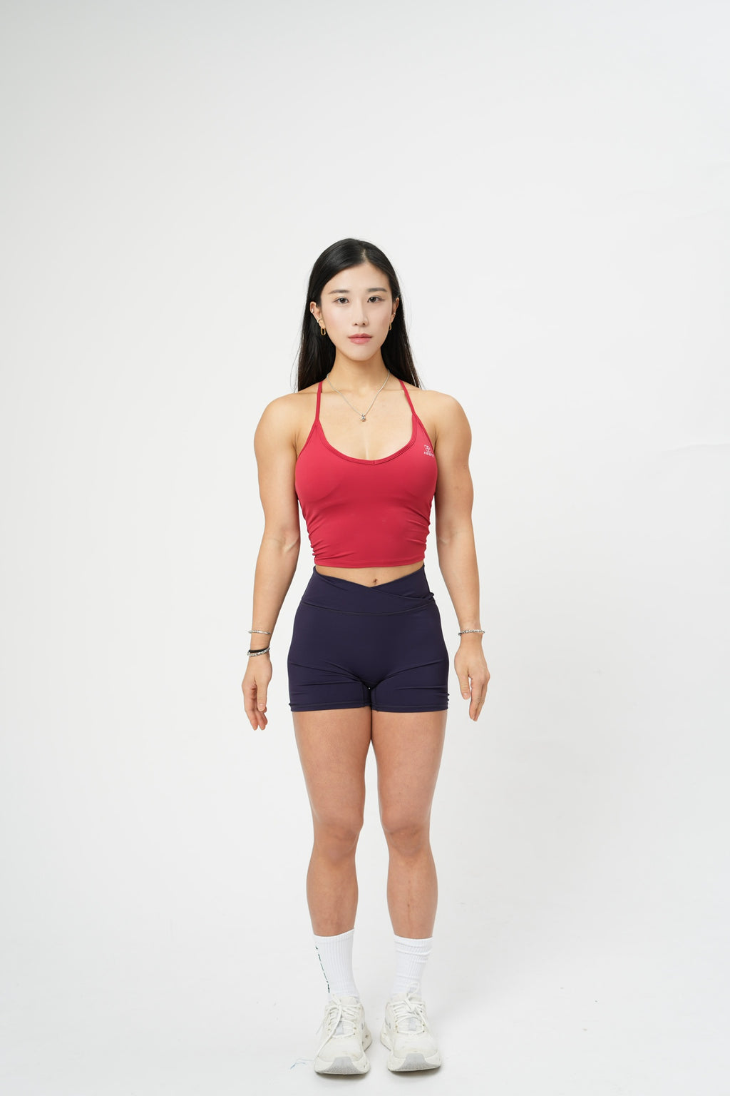 MIDNIGHT NAVY CROSS-WAIST SHORTS