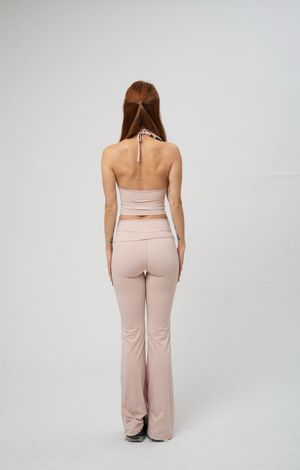 BACKLESS U-SHAPED LOW WAIST BOOTCUT LEGGINGS SET