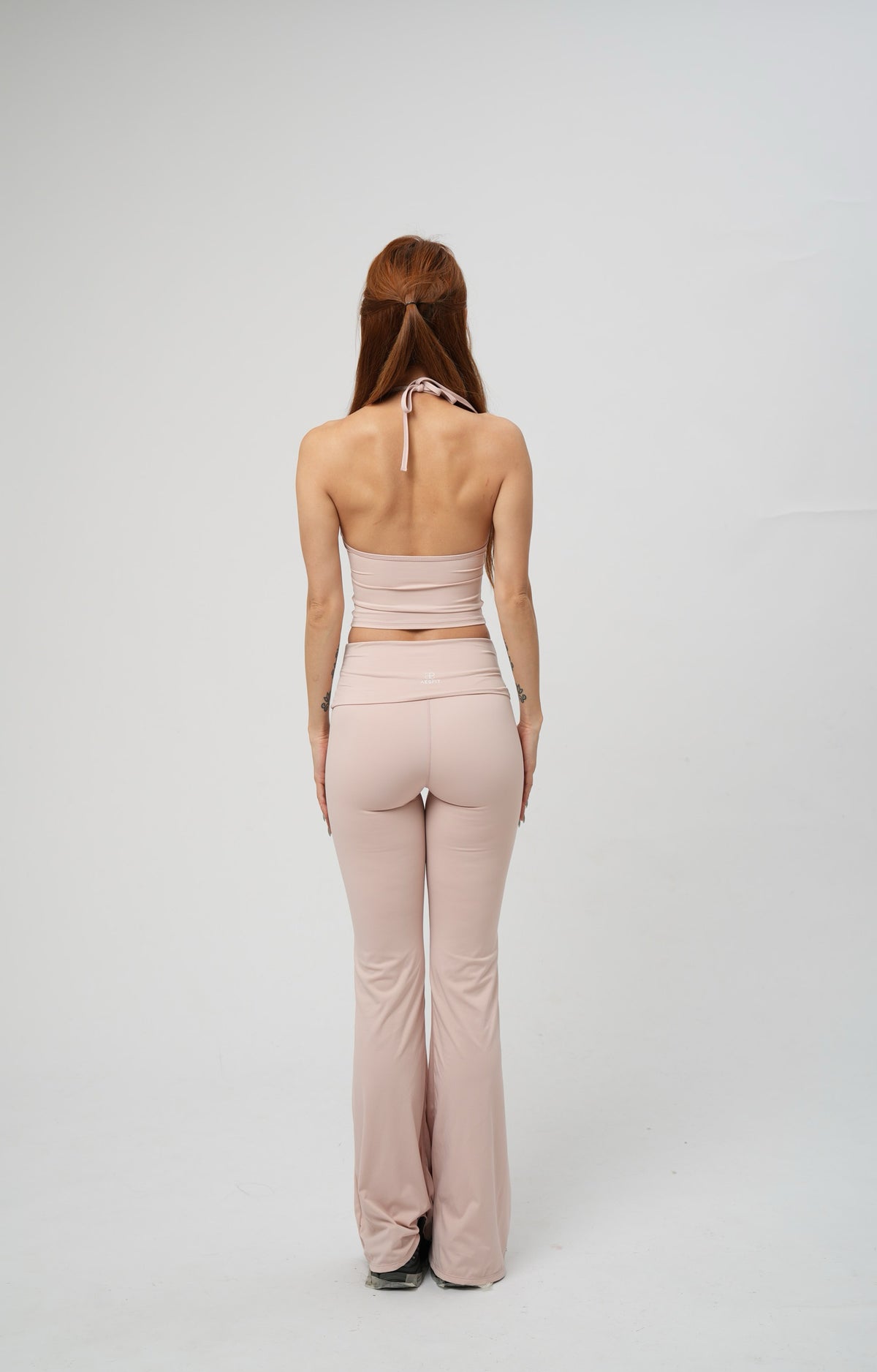 BACKLESS U-SHAPED LOW WAIST BOOTCUT LEGGINGS SET