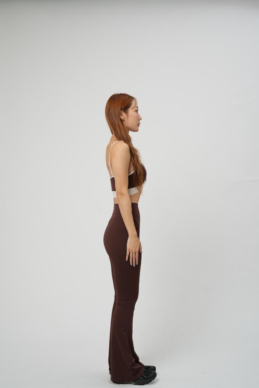 CHOCO-WHITE LINES TOP+BOOTCUT
