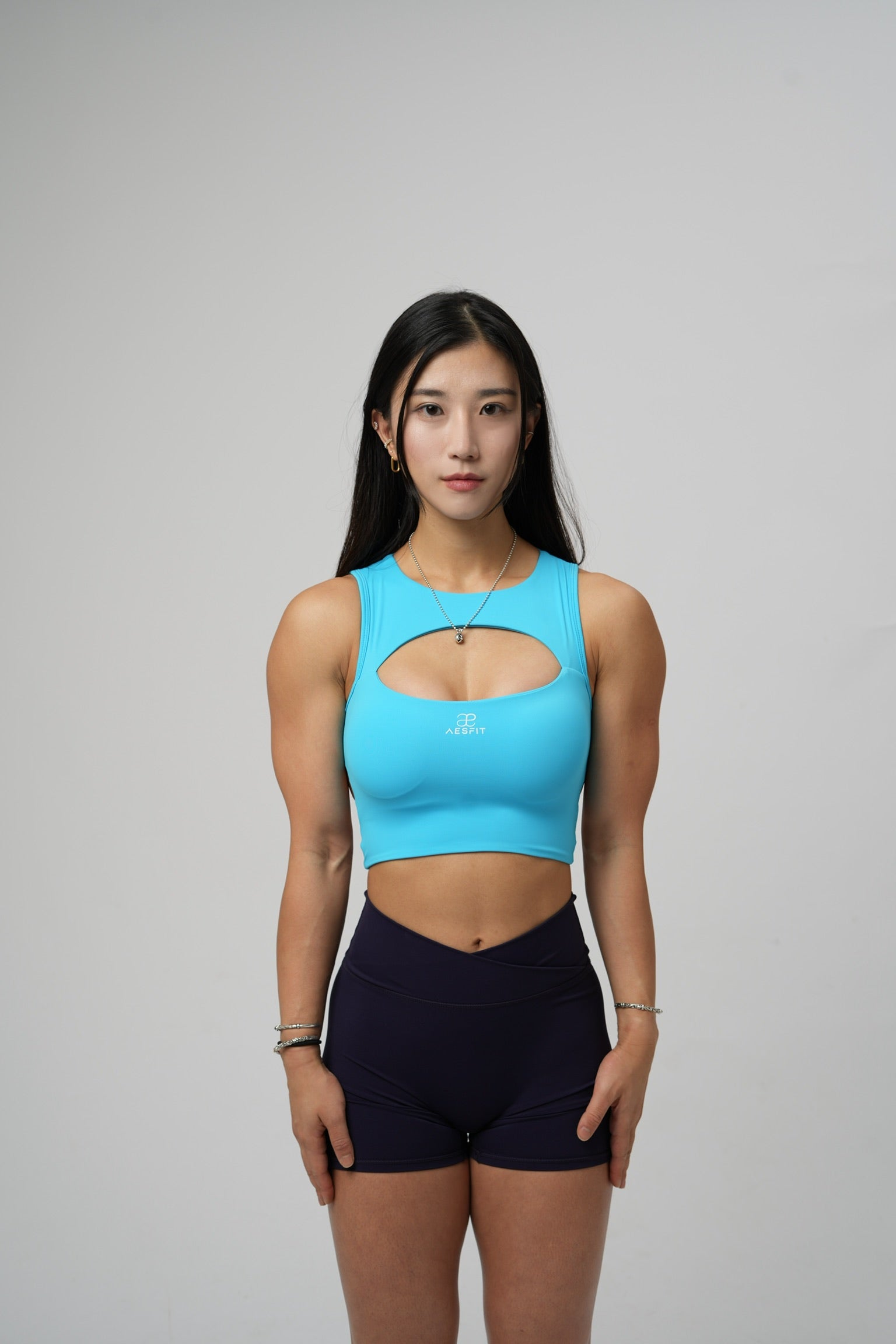 Aura Keyhole Breeze Cross-Back Crop