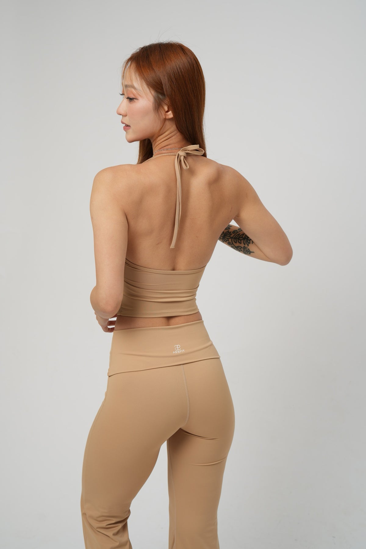 BACKLESS U-SHAPED LOW WAIST BOOTCUT LEGGINGS SET