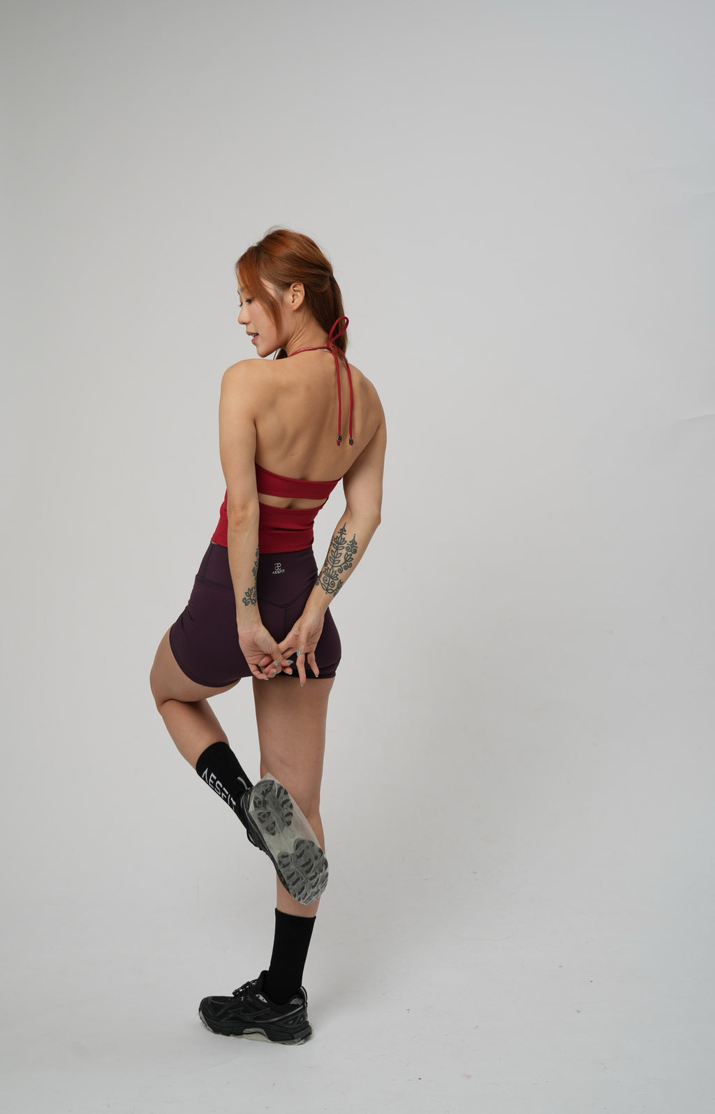 AERO OPEN BACK HALTER TECH TOP (RED)