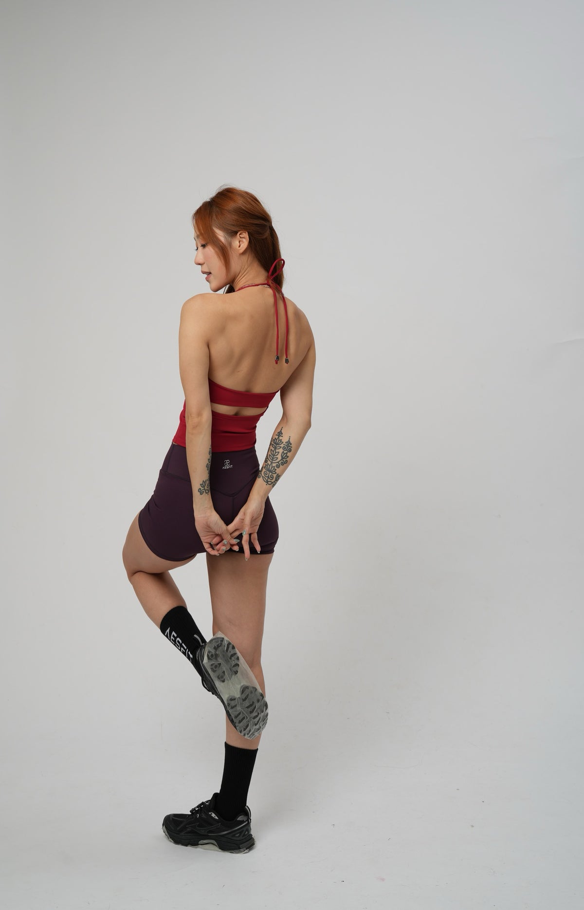 AERO OPEN BACK HALTER TECH TOP (RED)