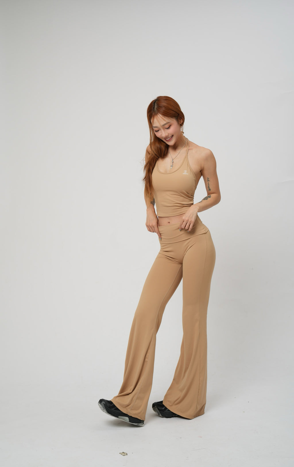 BACKLESS U-SHAPED LOW WAIST BOOTCUT LEGGINGS SET