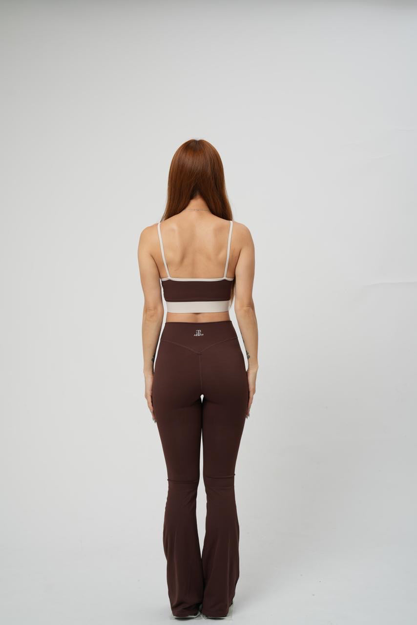 CHOCO-WHITE LINES TOP+BOOTCUT