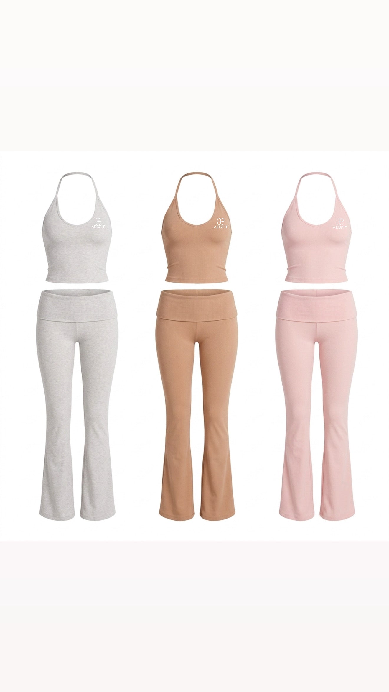 BACKLESS U-SHAPED LOW WAIST BOOTCUT LEGGINGS SET
